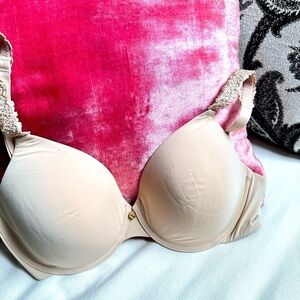 NATORI Rose Dream T-Shirt Bra 32DDD Custom Coverage Underwire TAN #731080